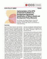 Implementation of the WTO Investment Facilitation for Development Agreement: identification of reform needs and development policy measures