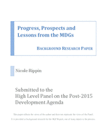 Progress, prospects and lessons from the MDGs Progress, prospects and lessons from the MDGs