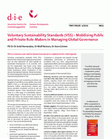 Voluntary Sustainability Standards (VSS) – Mobilising public and private rule-makers in managing global governance
