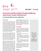 Governance des Nexus Wasser-Energie-Ernährung: Instrumente, Anreize, Mechanismen